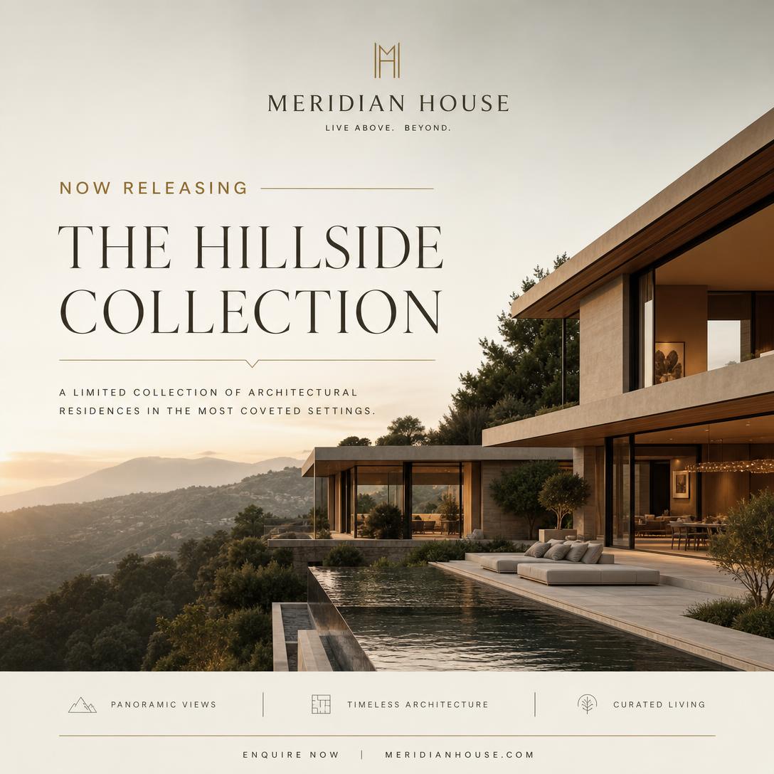 Digital advertisement concept for a fictional luxury property release